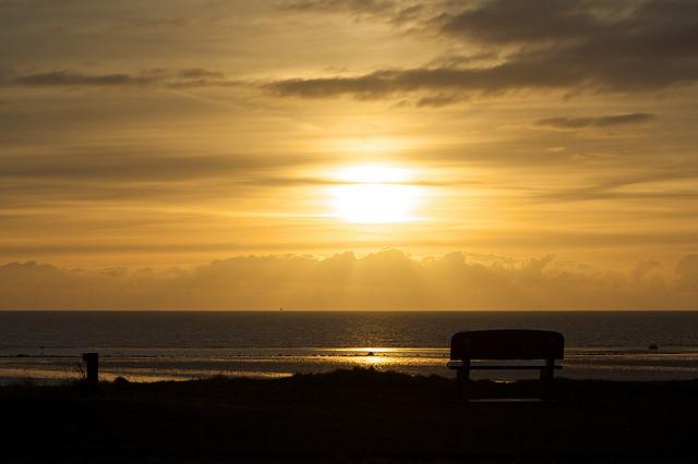 Sunset with bench