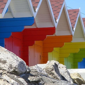 Beach Huts, North Bay, Scarborough - Pimlico Badger