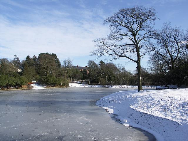 Frozen Lake Corporation Park Blackburn