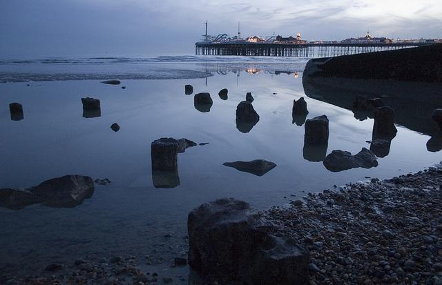 Remains of the Royal Suspension Chain Pier, Brighton