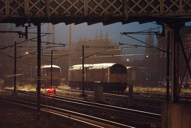 Two locomotives asleep at Doncaster