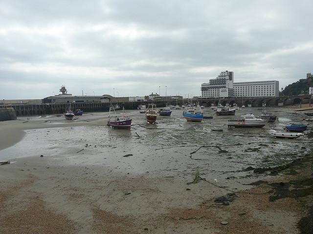 Folkestone Harbour at Low Tide