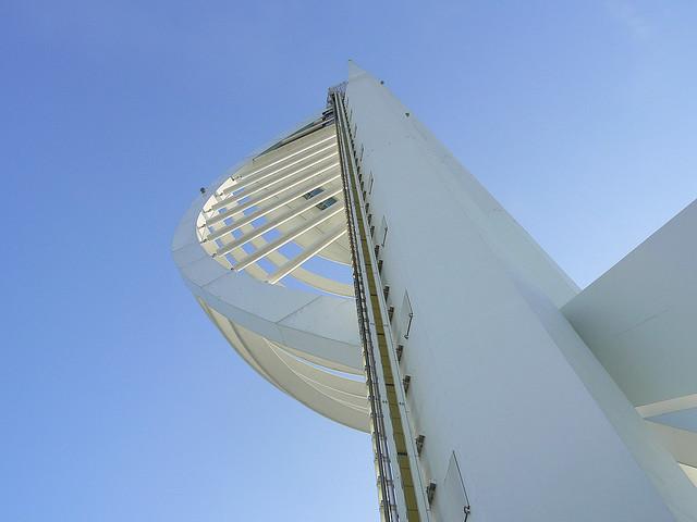 Millenium spinnaker tower portsmouth hampshire hants uk looking up from the side