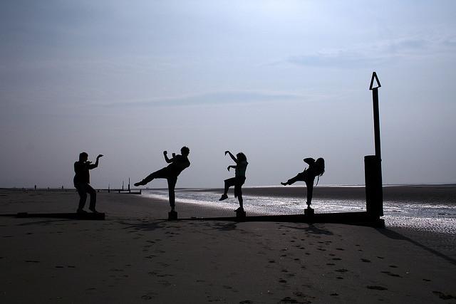 Silhouettes on the beach