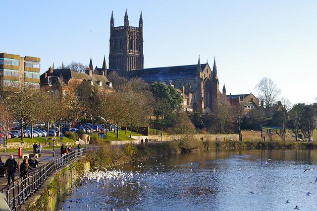 Worcester Cathedral and the River Severn